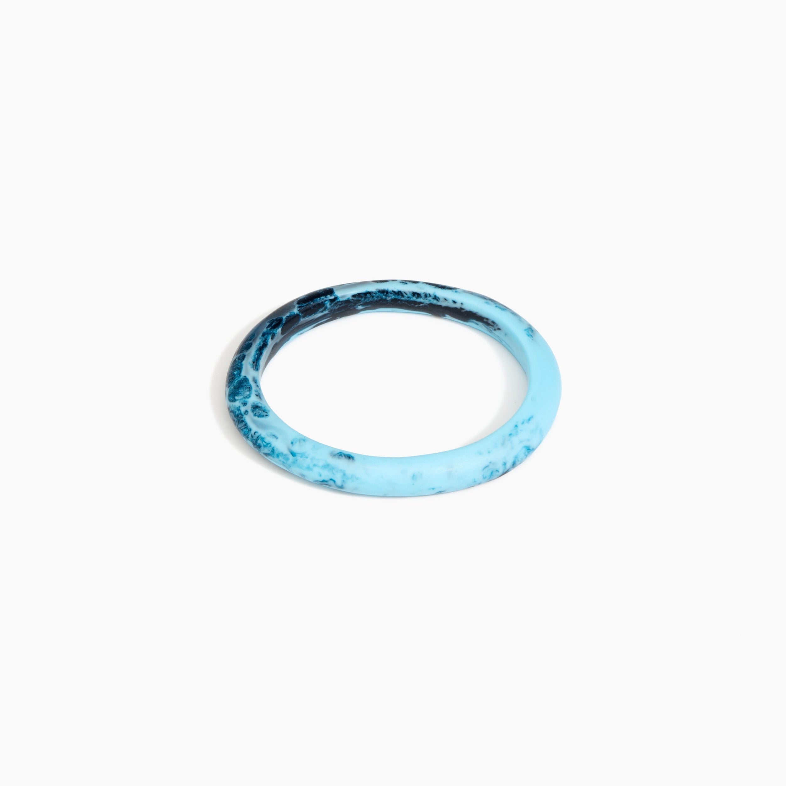 Dinosaur Designs Small Organic Oval Bangle in Water Colour resin with Wide Fit.