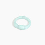Dinosaur Designs Sprout Bangle in Mint — handcrafted marbled mint blue resin bangle with chunky rounded form