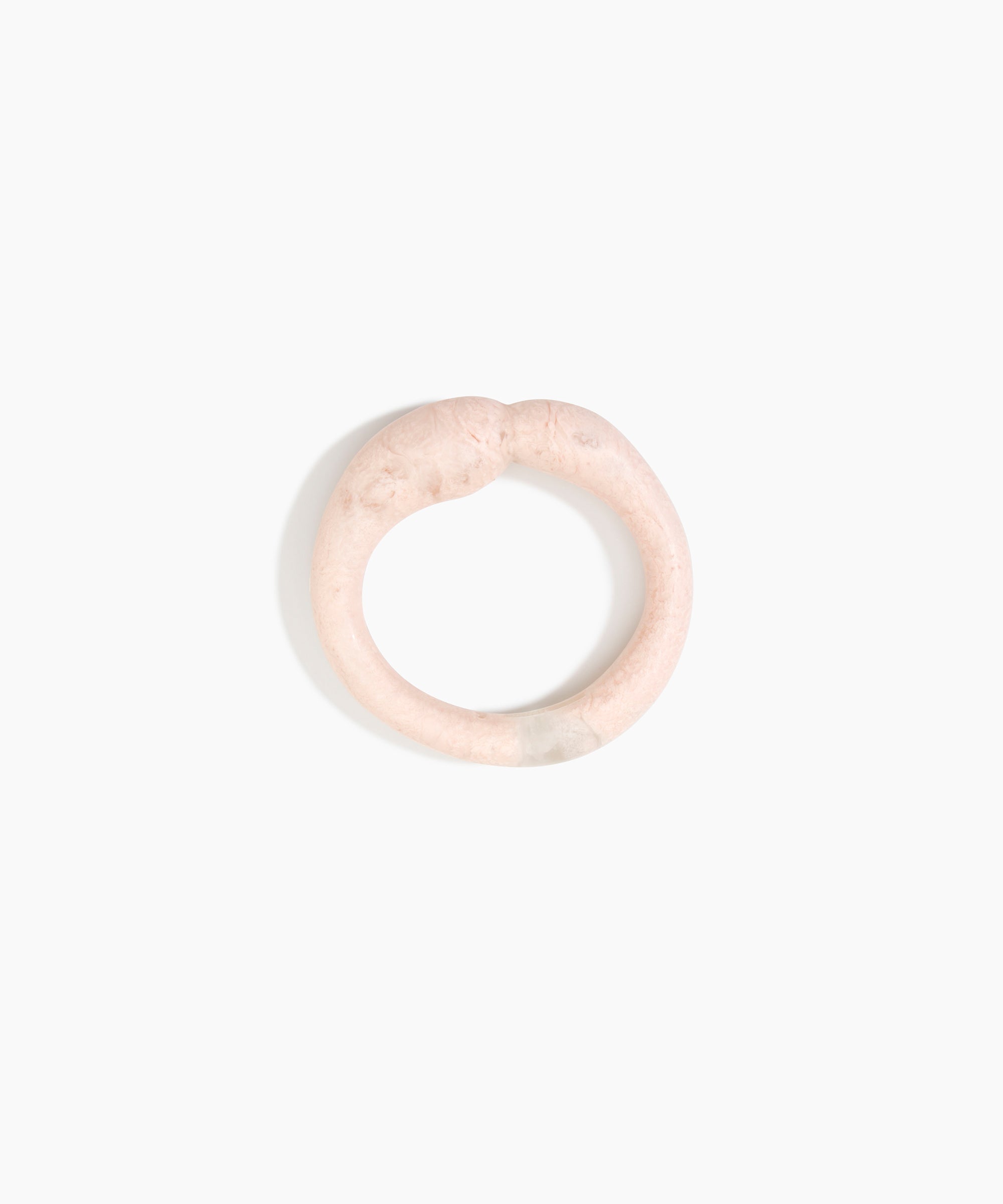Dinosaur Designs Sprout Bangle in Rose Swirl — handcrafted marbled dusty pink resin bangle with chunky rounded form