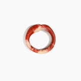 Dinosaur Designs Sprout Bangle in Rust — handcrafted marbled brown-red and cream resin bangle with chunky rounded form