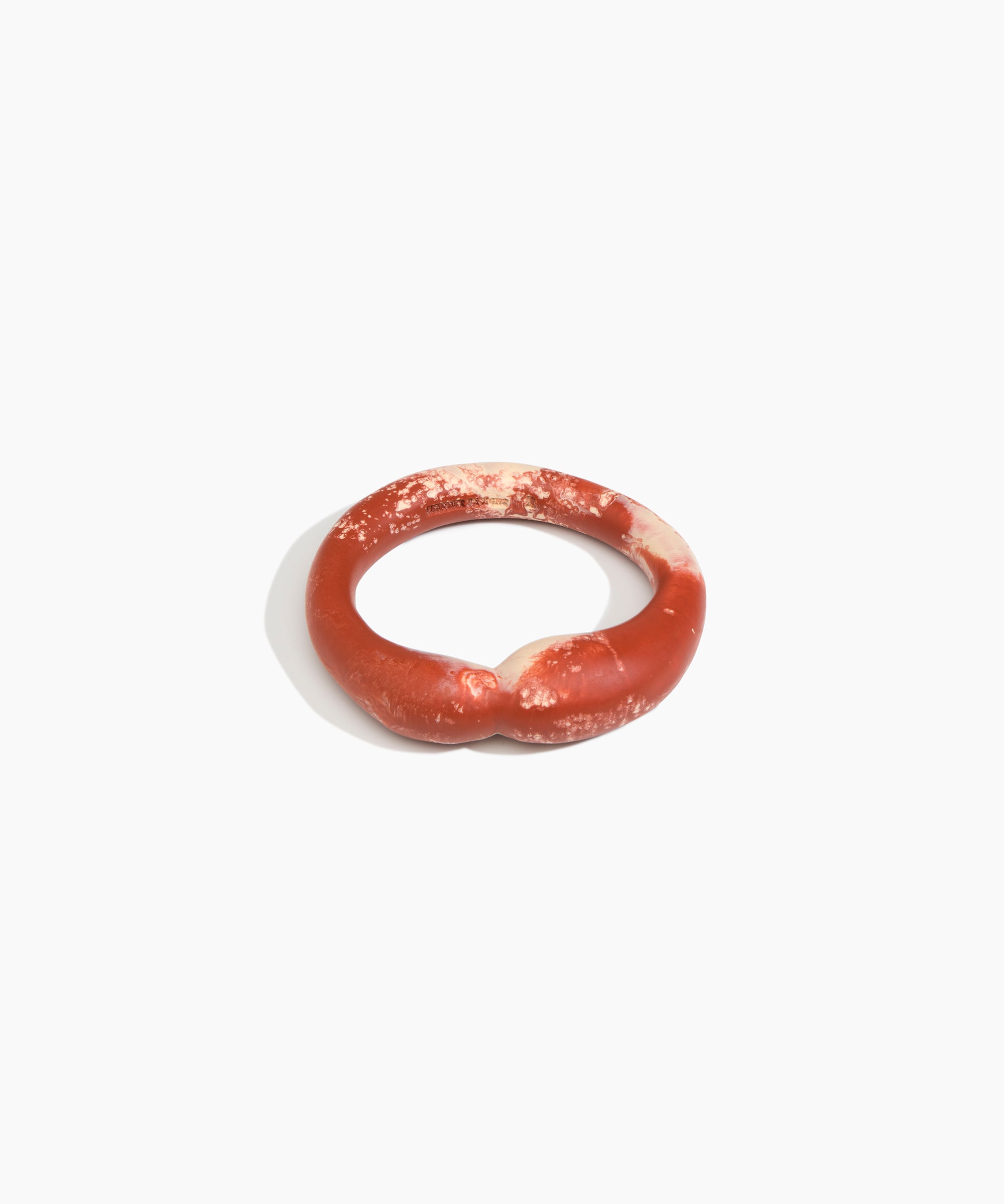 Dinosaur Designs Sprout Bangle in Rust — handcrafted marbled brown-red and cream resin bangle with chunky rounded form