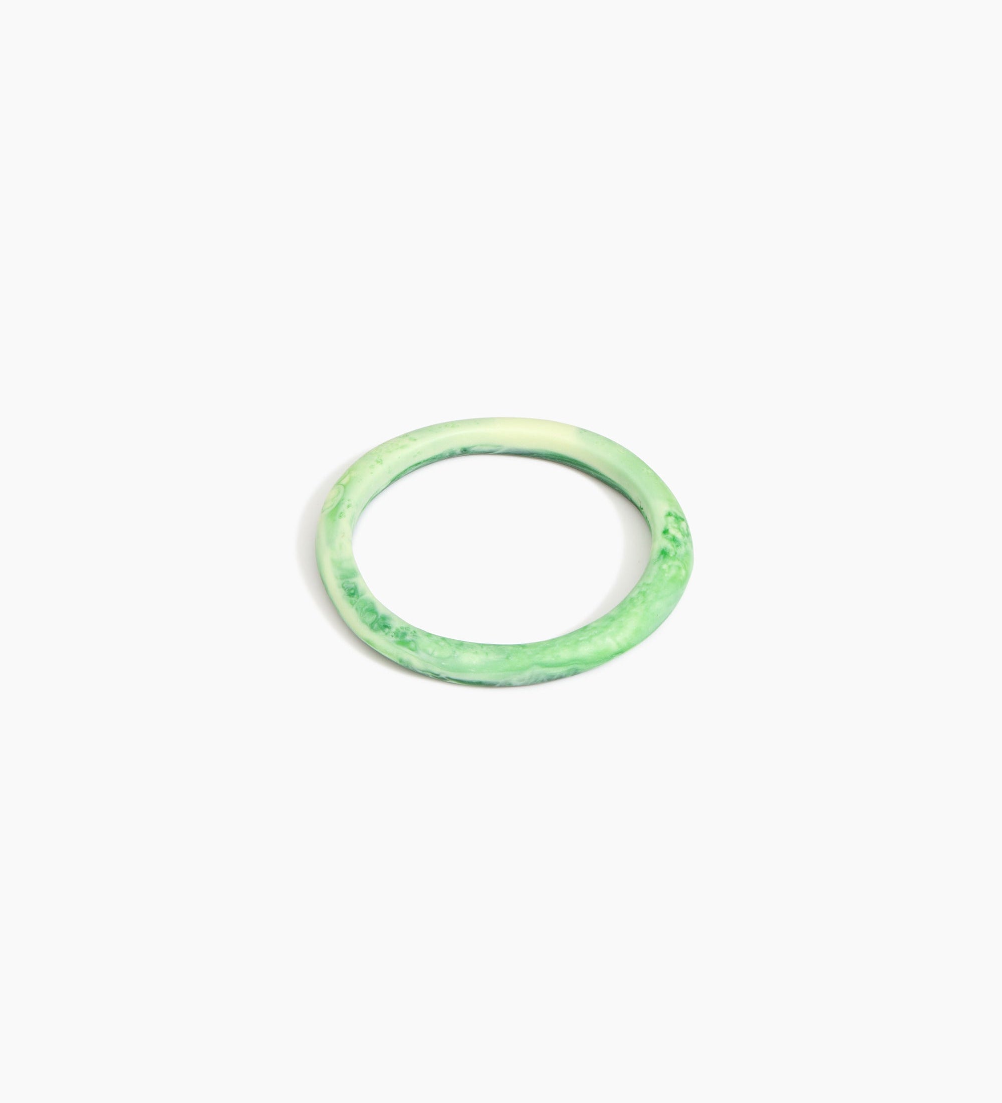 Dinosaur Designs Wishbone Bangle Bracelets in Grass Colour resin with Narrow Fit