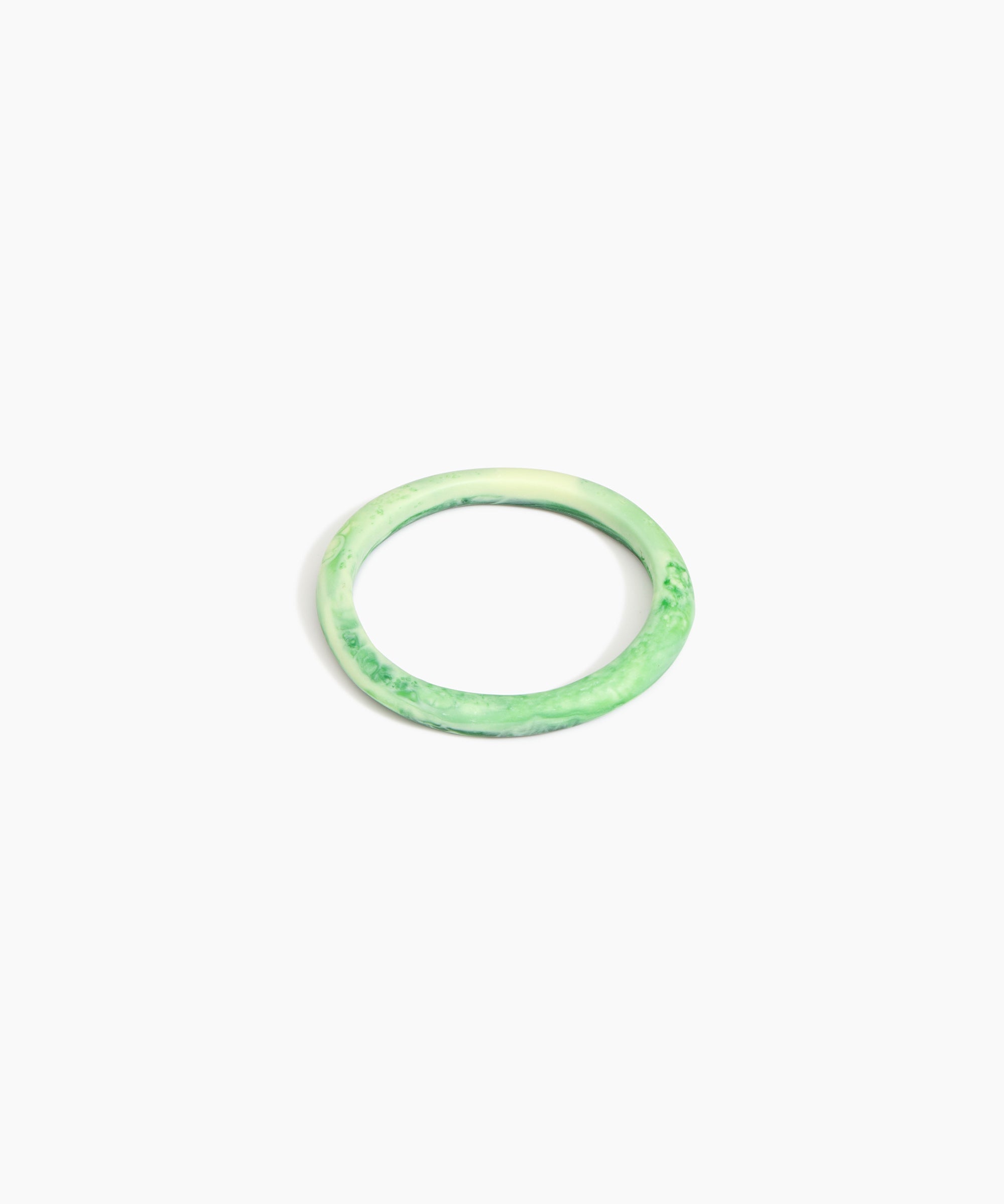 Dinosaur Designs Wishbone Bangle Bracelets in Grass Colour resin with Narrow Fit