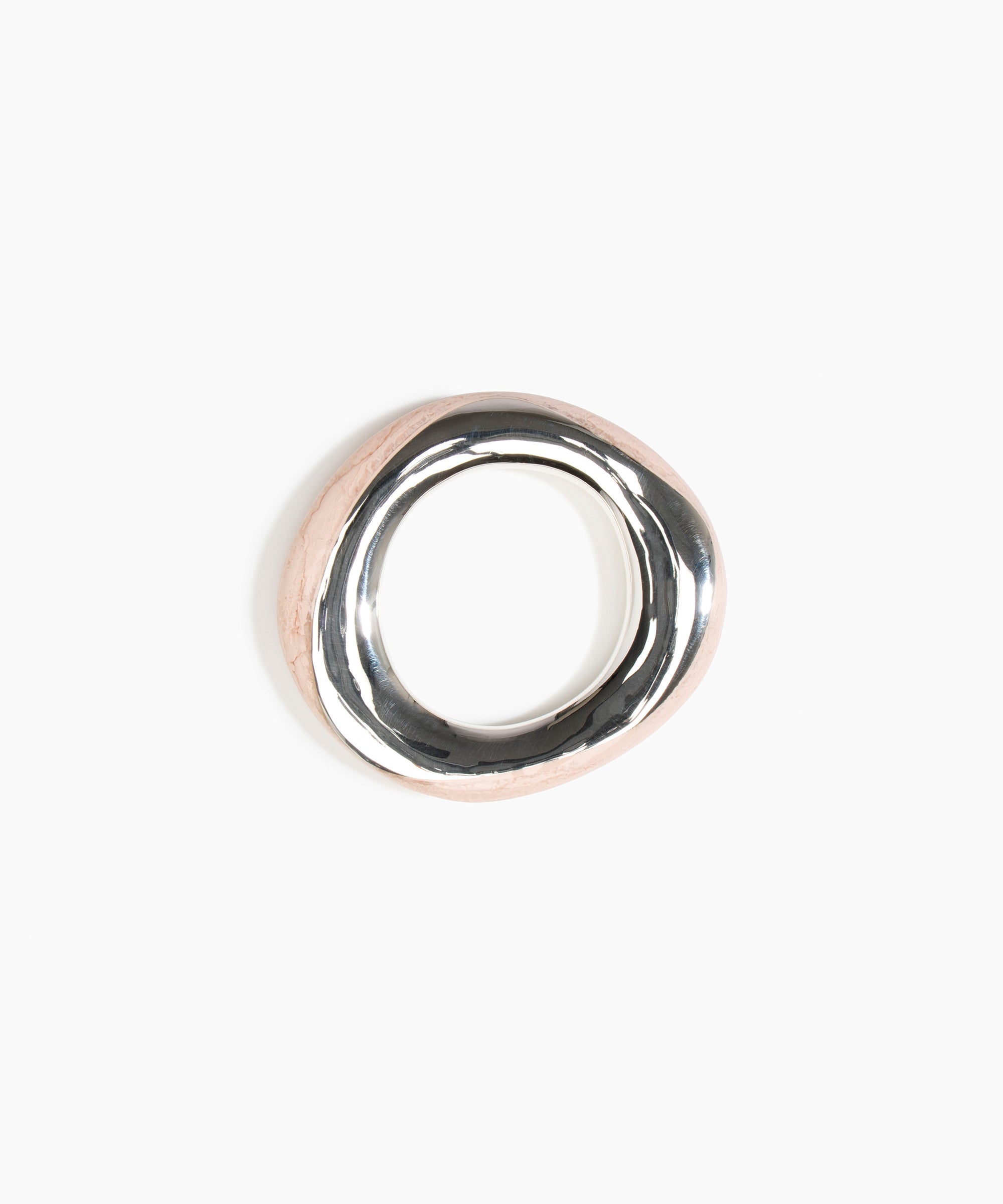 Dinosaur Designs SBRCKDUOSML Small Rock Duo Bangle SILVER ROSE SWIRL.