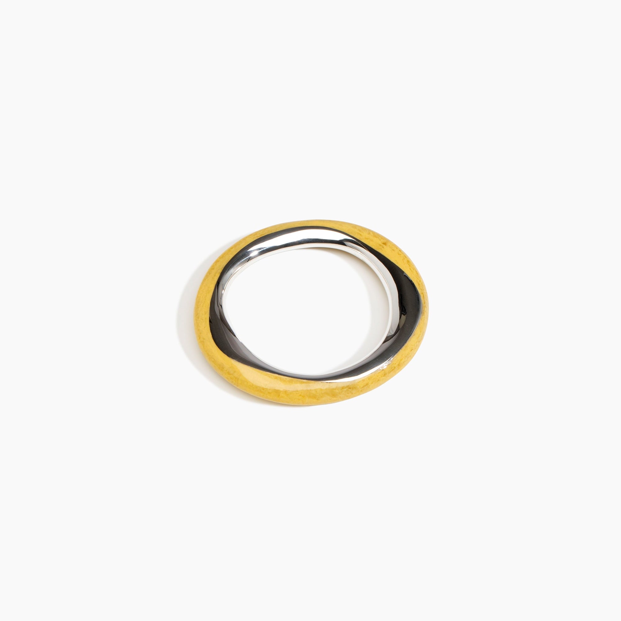 Dinosaur Designs SBRCKDUOWBN Rock Duo Wishbone Bangle SILVER POLLEN.