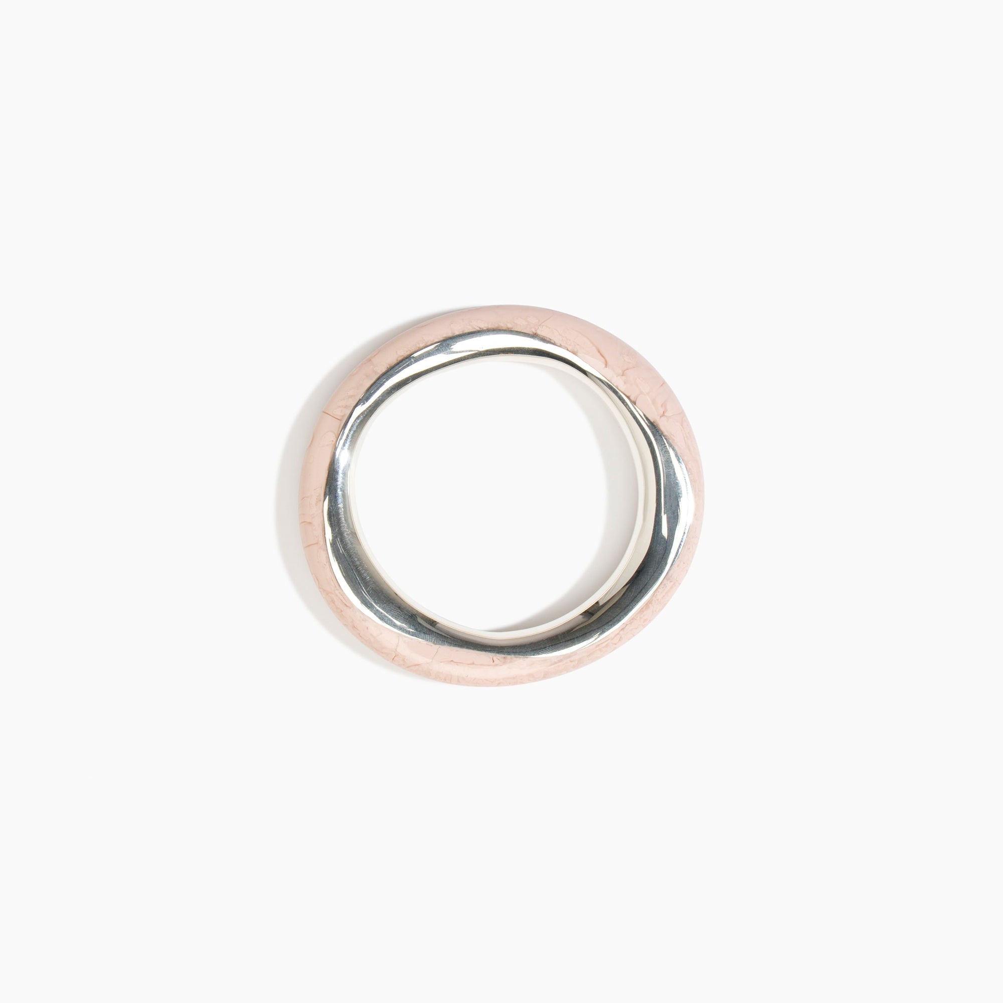 Dinosaur Designs SBRCKDUOWBN Rock Duo Wishbone Bangle SILVER ROSE SWIRL.