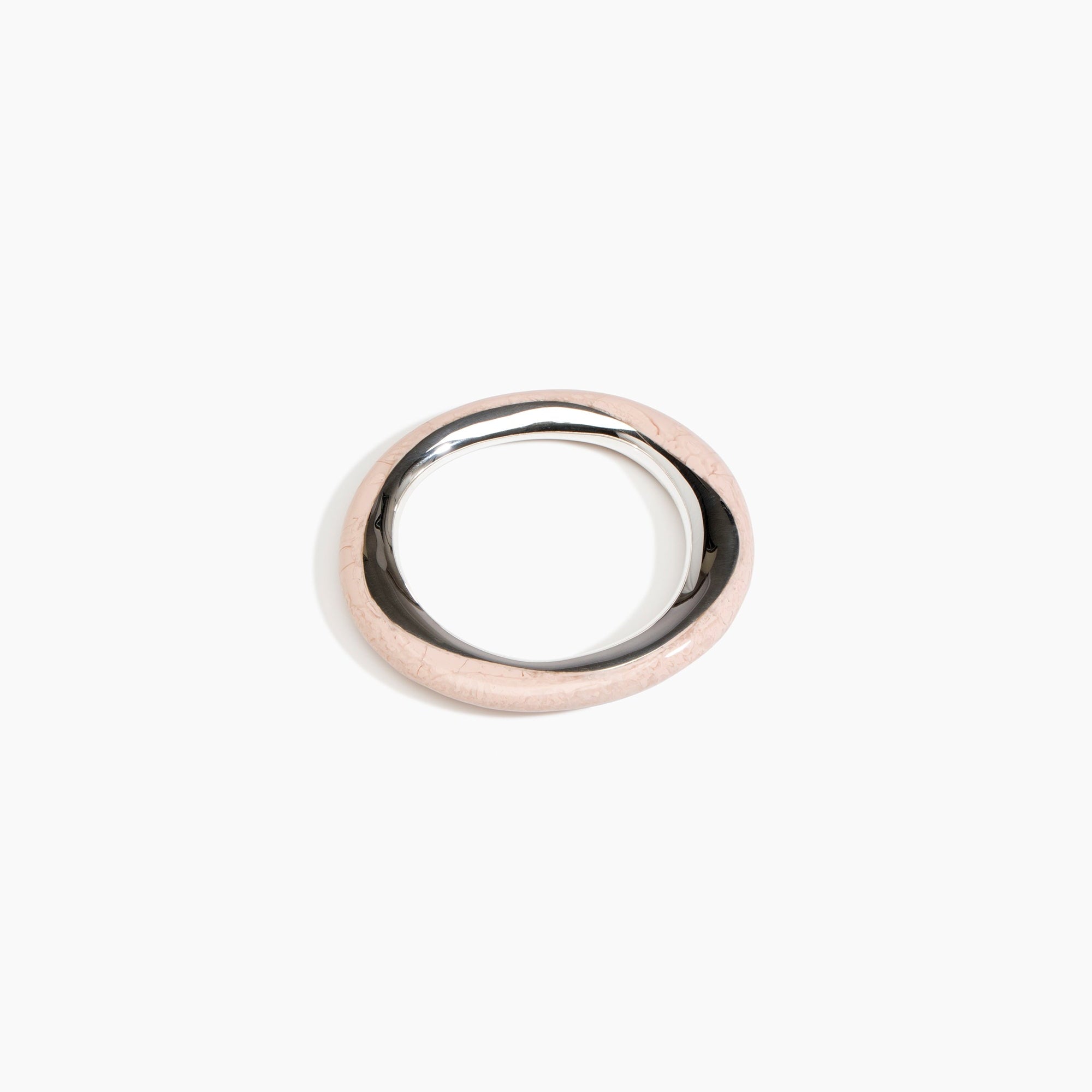 Dinosaur Designs SBRCKDUOWBN Rock Duo Wishbone Bangle SILVER ROSE SWIRL.