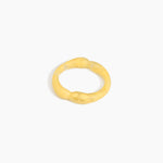 Dinosaur Designs Double Sprout Bangle in Pollen — handcrafted marbled yellow resin bangle with organic bulbous shape