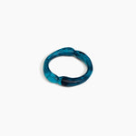 Dinosaur Designs Double Sprout Bangle in Turquoise — handcrafted marbled teal blue resin bangle with organic bulbous shape