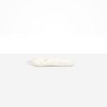 Dinosaur Designs Shell Gelato Scoop in Chalk Swirl — handcrafted marbled off-white resin ice cream scoop with deep rounded bowl and smooth cylindrical handle