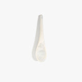Dinosaur Designs Large Shell Spoon in Chalk Swirl — handcrafted marbled off-white resin spoon with slender tapered handle