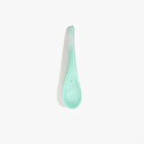 Dinosaur Designs Large Shell Spoon in Mint — handcrafted marbled mint blue resin spoon with slender tapered handle