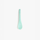 Dinosaur Designs Medium Shell Spoon in Mint — handcrafted marbled mint blue resin spoon with slender tapered handle