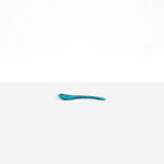 Dinosaur Designs Medium Shell Spoon in Turquoise — handcrafted marbled teal blue resin spoon with slender tapered handle