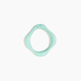 Dinosaur Designs Petal Bangle in Mint — handmade marbled mint blue resin bangle with slim undulating organic form