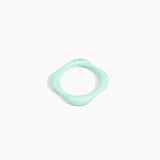 Dinosaur Designs Petal Bangle in Mint — handmade marbled mint blue resin bangle with slim undulating organic form