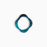 Dinosaur Designs Petal Bangle in Turquoise — handmade marbled teal blue resin bangle with slim undulating organic form