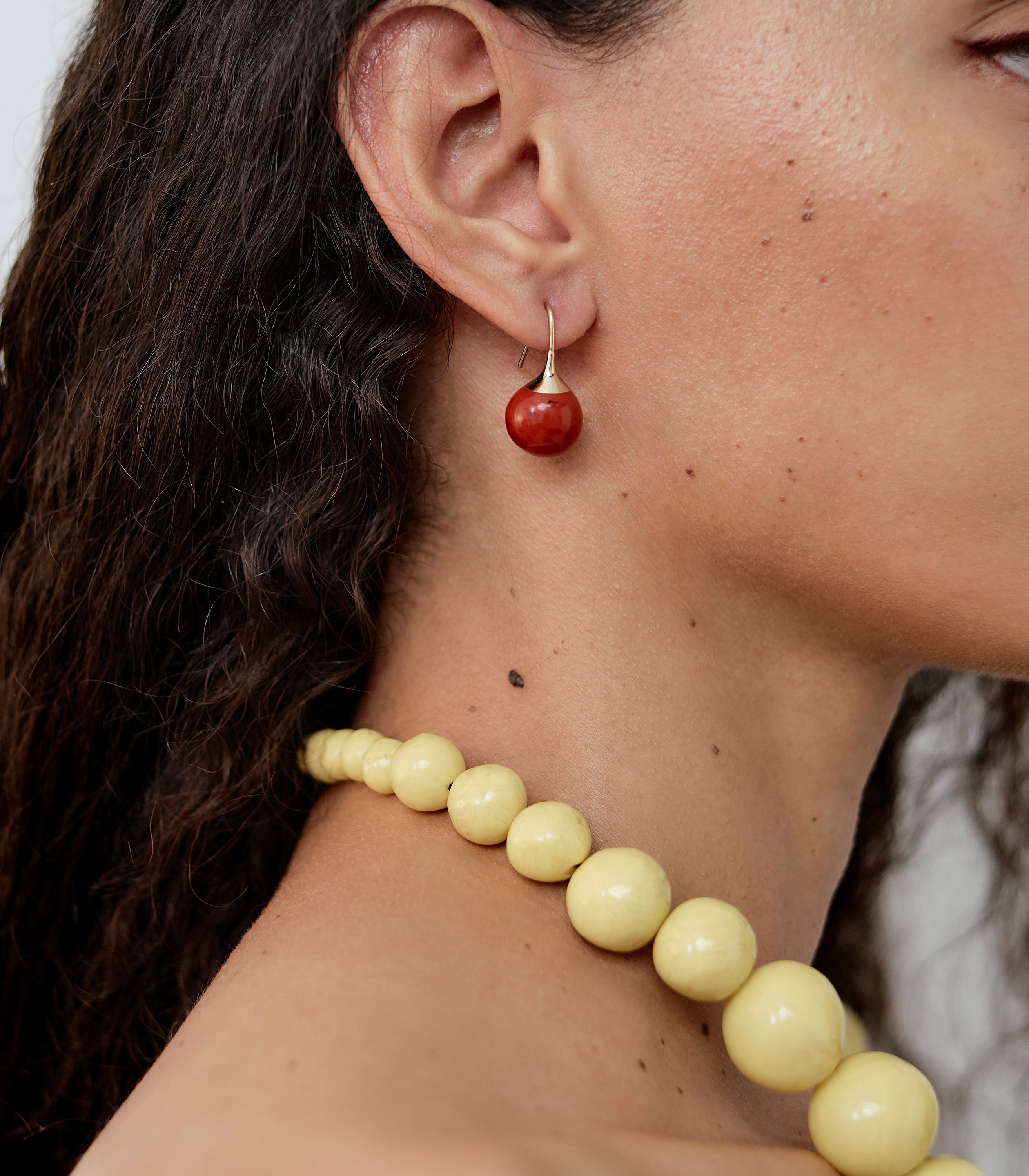 Dinosaur Designs coloured resin Full Moon Earring with gold-plated hardware