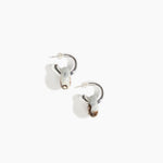Dinosaur Designs Small Splash Earrings in Cappuccino Colour resin with Silver-Plated Brass Hoop Material..
