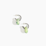 Dinosaur Designs Small Splash Earrings in Grass Colour resin with Silver-Plated Brass Hoop Material