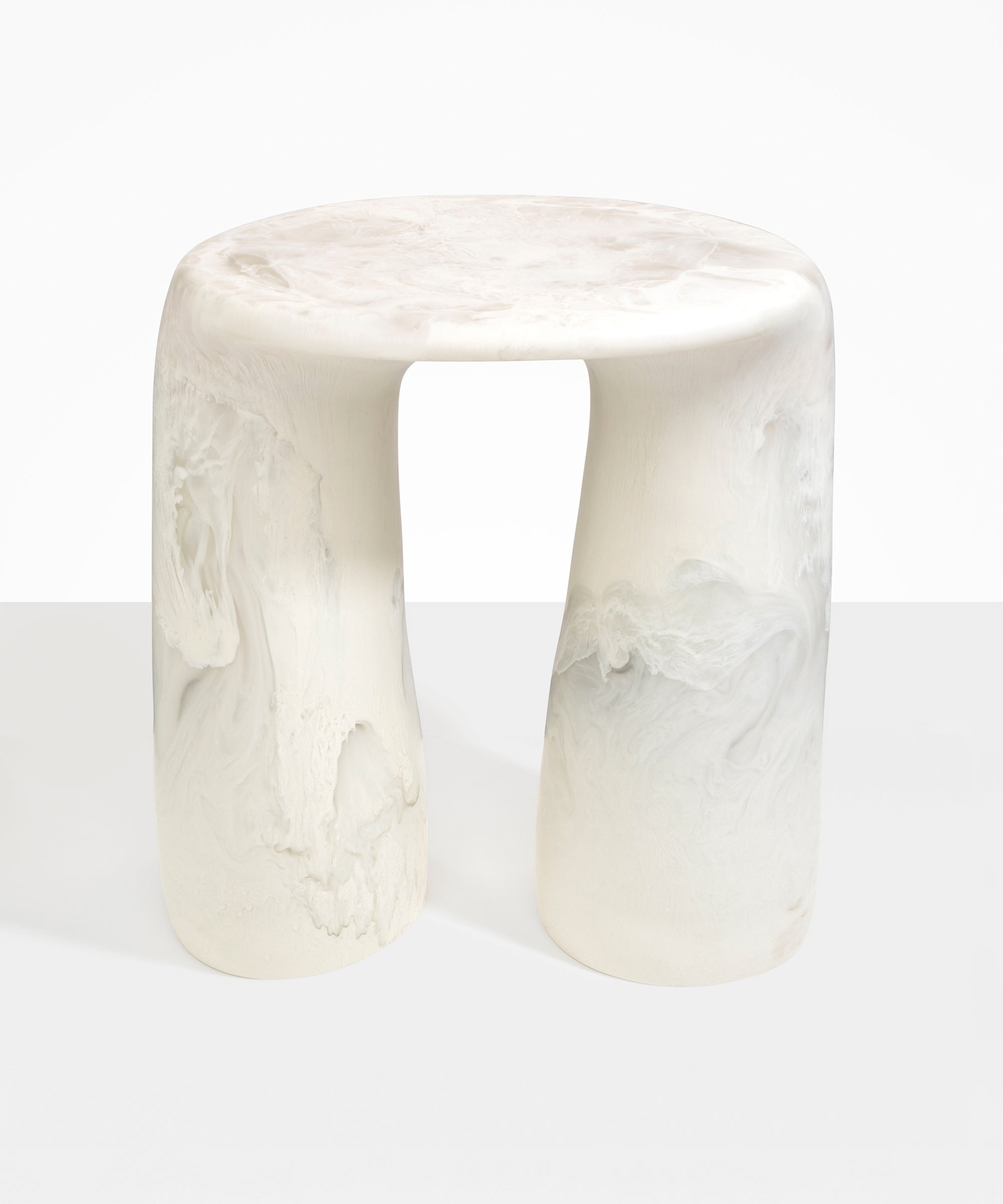 Dinosaur Designs Rock Tower Table in Chalk Swirl Colour resin