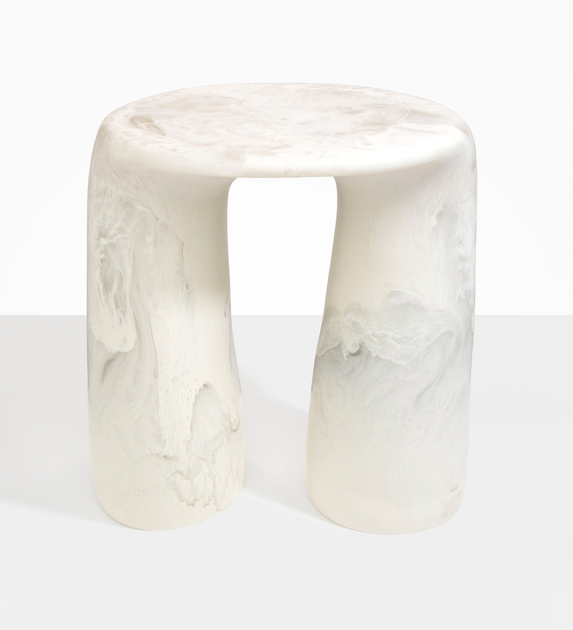 Dinosaur Designs Rock Tower Table End Tables in Chalk Swirl Colour resin