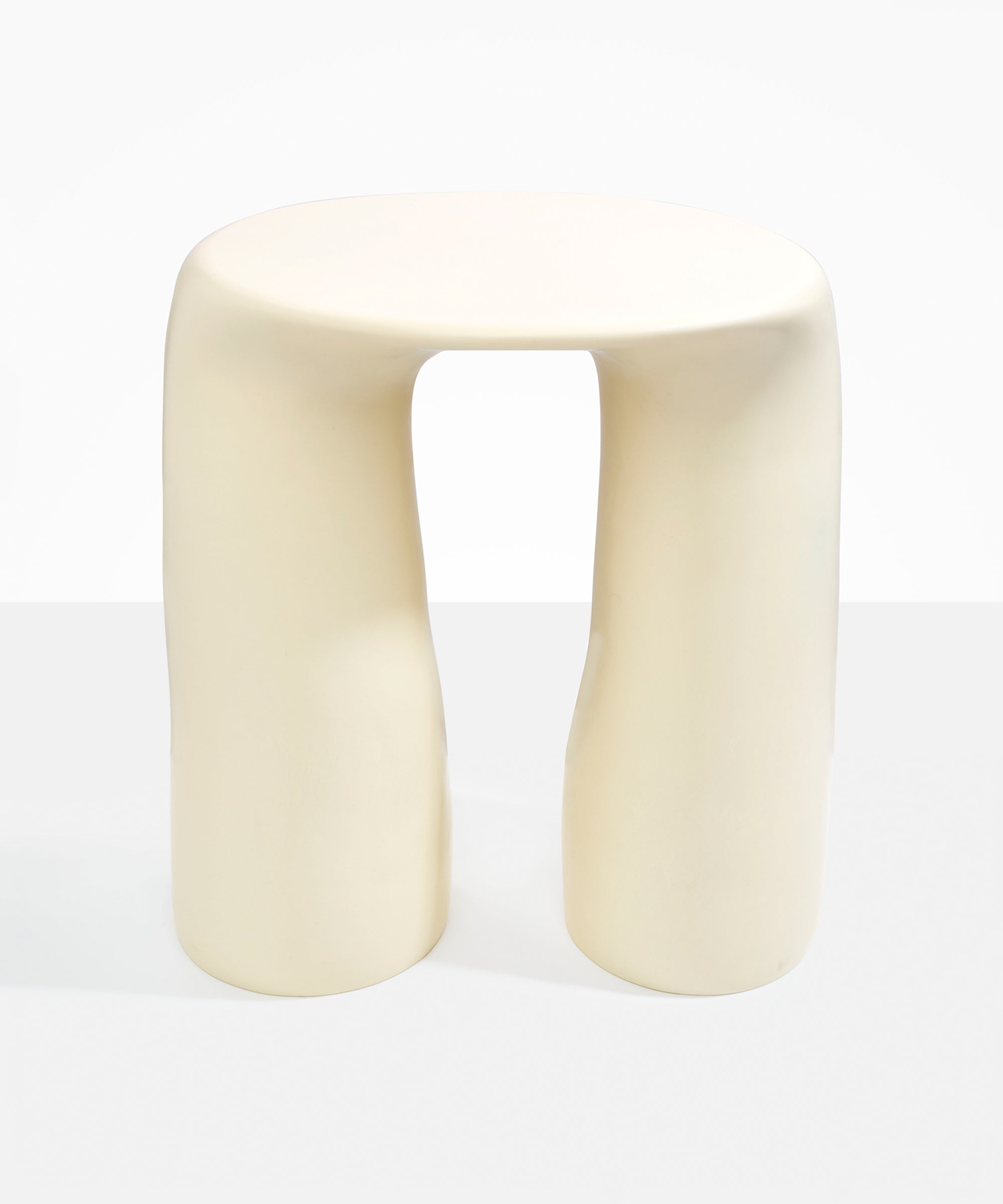 Dinosaur Designs Rock Tower Table in Cream Colour resin