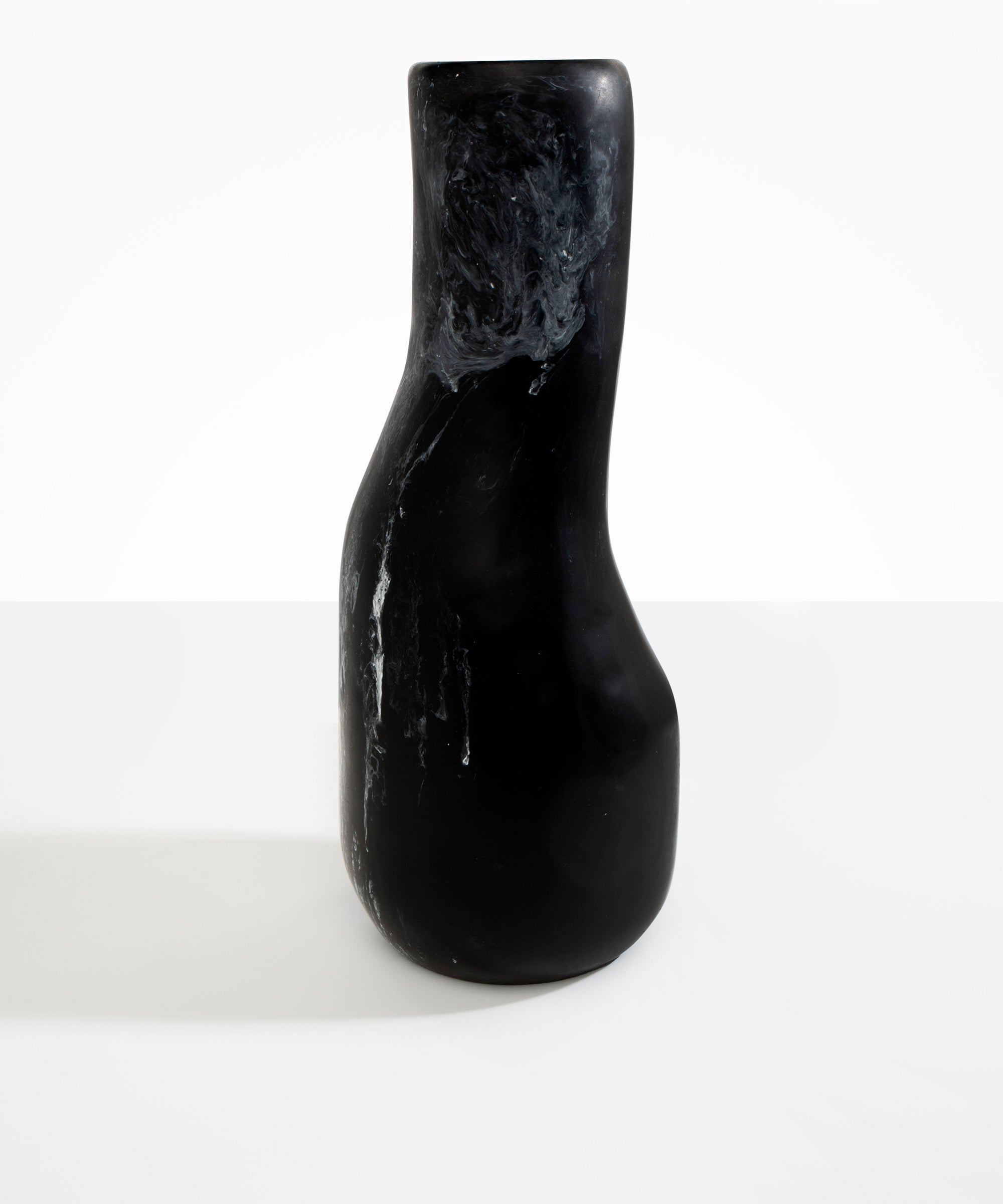 Dinosaur Designs Tall Studio Vase in Black Marble Colour resin.