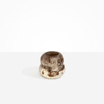Dinosaur Designs Medium Beehive Vase in Cappuccino — handcrafted marbled brown and cream resin vase with stacked bubble silhouette and wide opening..