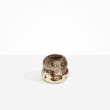 Dinosaur Designs Medium Beehive Vase in Cappuccino — handcrafted marbled brown and cream resin vase with stacked bubble silhouette and wide opening...