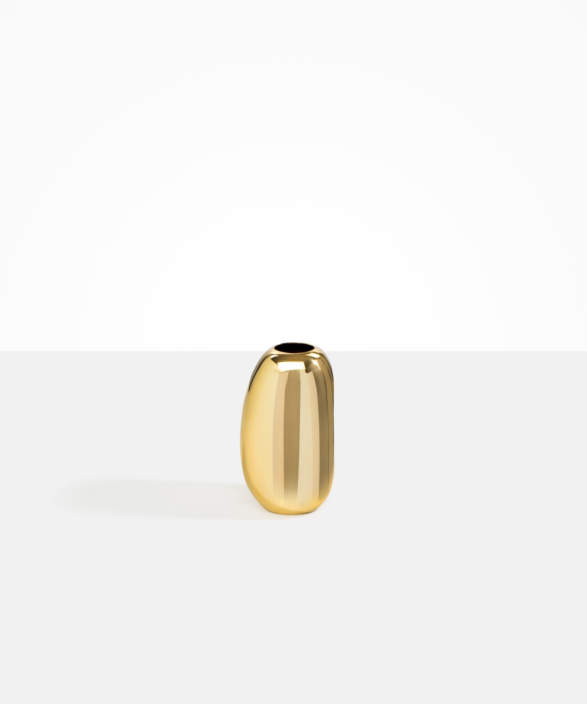 Dinosaur Designs Small Metal Pebble Vase in Brass Material