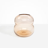 Dinosaur Designs Large Glass Beehive Vase in Clear Brown — handblown light brown glass vase with stacked round silhouette and wide open rim..