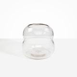 Dinosaur Designs Large Glass Beehive Vase in Clear — handblown transparent glass vase with stacked round silhouette and wide open rim..