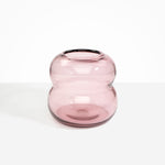 Dinosaur Designs Large Glass Beehive Vase in Pink — handblown pink glass vase with stacked round silhouette and wide open rim..