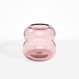 Dinosaur Designs Large Glass Beehive Vase in Pink — handblown pink glass vase with stacked round silhouette and wide open rim..