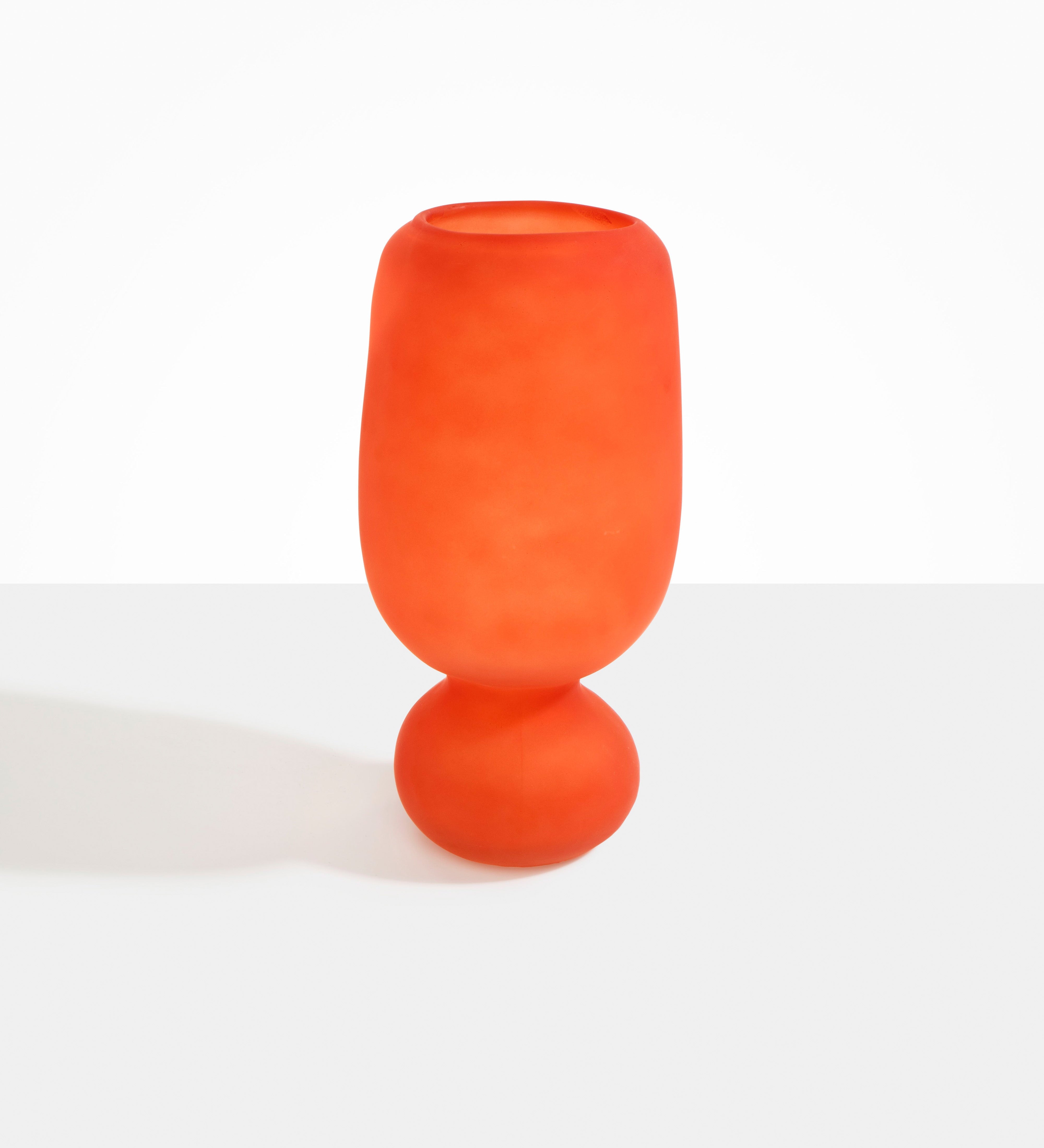 Dinosaur Designs Tall Glass Rockpool Vase Vases in Frosted Orange Colour resin