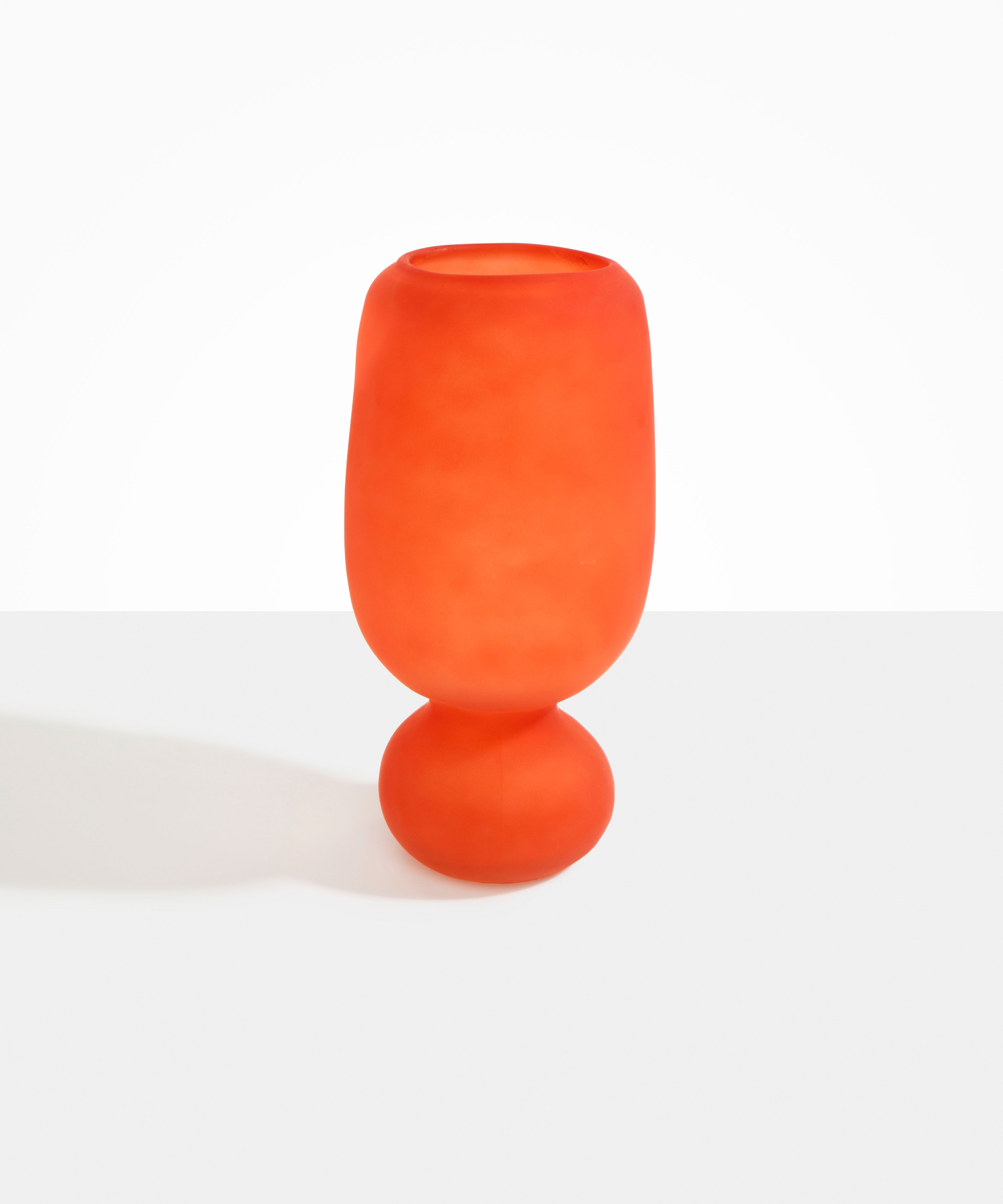 Dinosaur Designs Tall Glass Rockpool Vase Vases in Frosted Orange Colour resin