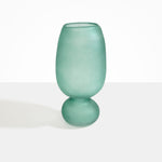 Dinosaur Designs Tall Glass Rockpool Vase Vases in Frosted Teal Colour resin