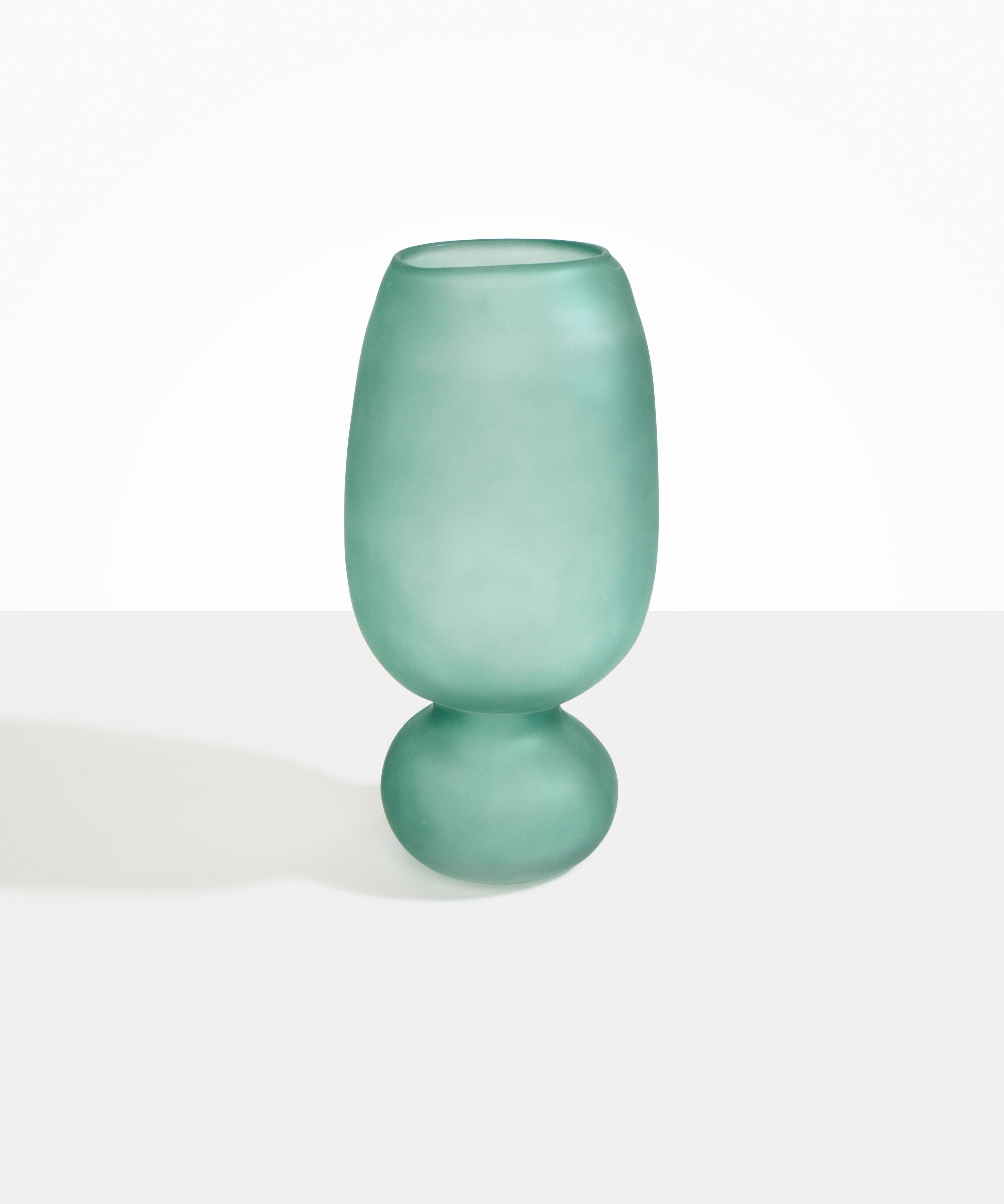 Dinosaur Designs Tall Glass Rockpool Vase Vases in Frosted Teal Colour resin