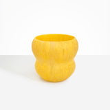Dinosaur Designs Large Honeypot Vase in Pollen — handcrafted marbled yellow and clear resin vase with wide opening and rounded stacked bubble silhouette...