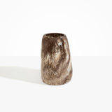 Dinosaur Designs Large Pebble Vase in Cappuccino — handcrafted marbled cream and brown resin vase with smooth rounded pebble form and narrow opening
