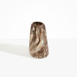 Dinosaur Designs Large Pebble Vase in Cappuccino — handcrafted marbled cream and brown resin vase with smooth rounded pebble form and narrow opening