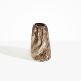 Dinosaur Designs Large Pebble Vase in Cappuccino — handcrafted marbled cream and brown resin vase with smooth rounded pebble form and narrow opening