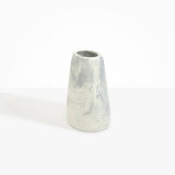 Dinosaur Designs Large Pebble Vase in Cloud — handcrafted marbled cream and grey resin vase with smooth rounded pebble form and narrow opening..