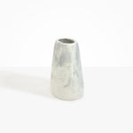 Dinosaur Designs Large Pebble Vase in Cloud — handcrafted marbled cream and grey resin vase with smooth rounded pebble form and narrow opening.