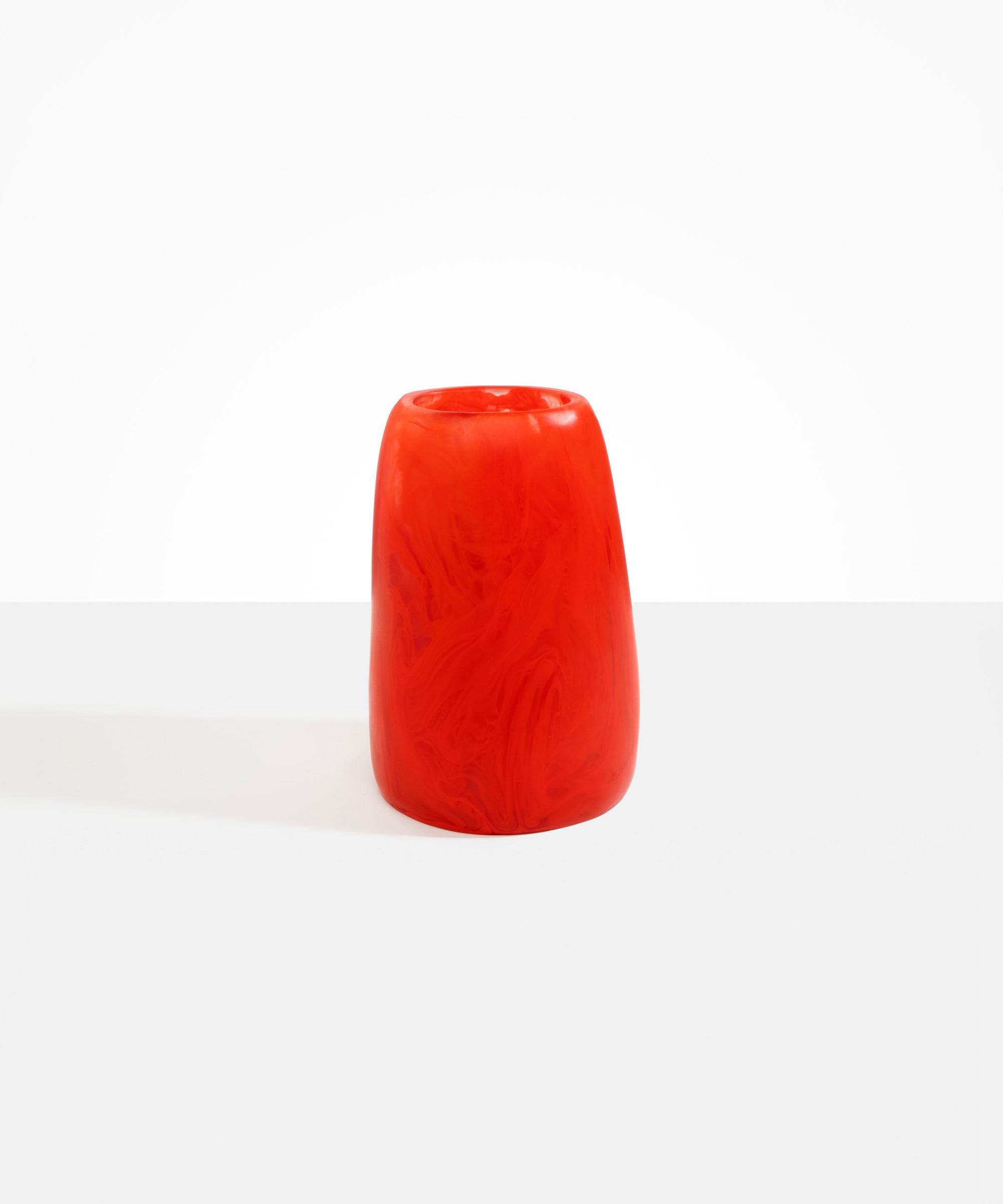 Dinosaur Designs Large Pebble Vase in Poppy Colour resin