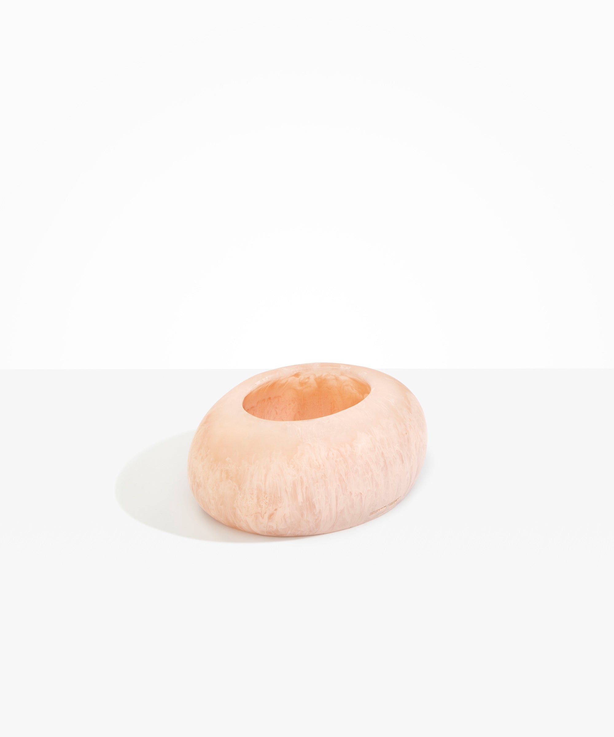 Dinosaur Designs VASRCKFLT flat rock vase ROSE SWIRL .