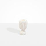 Dinosaur Designs Small Rockpool Vase in Chalk Swirl — handcrafted marbled off-white resin vase with rounded bulbous body and small spherical pedestal base