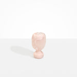 Dinosaur Designs Small Rockpool Vase in Rose Swirl — handcrafted marbled dusty pink resin vase with rounded bulbous body and small spherical pedestal base