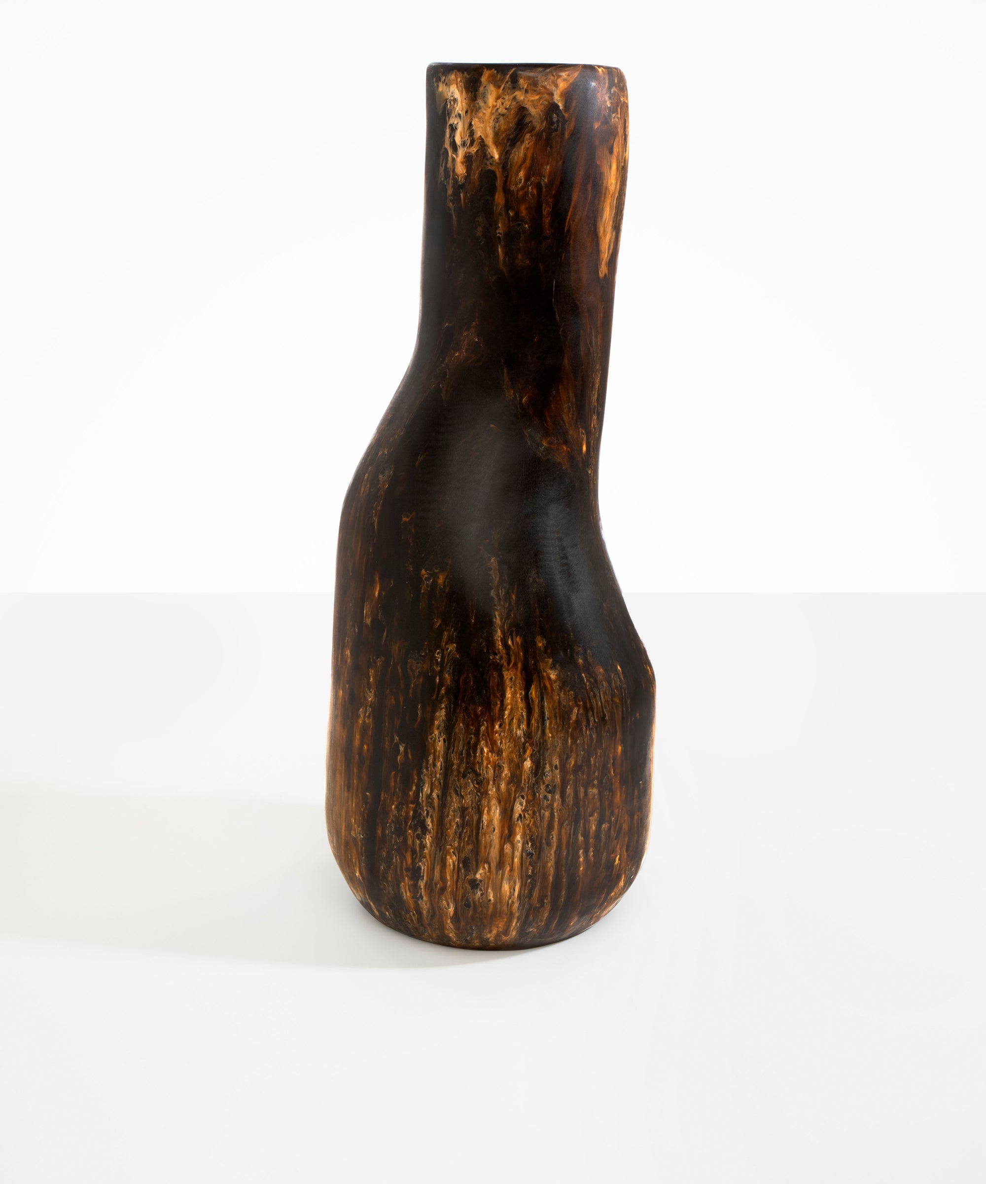 Dinosaur Designs Tall Studio Vase in Dark Horn Colour resin.
